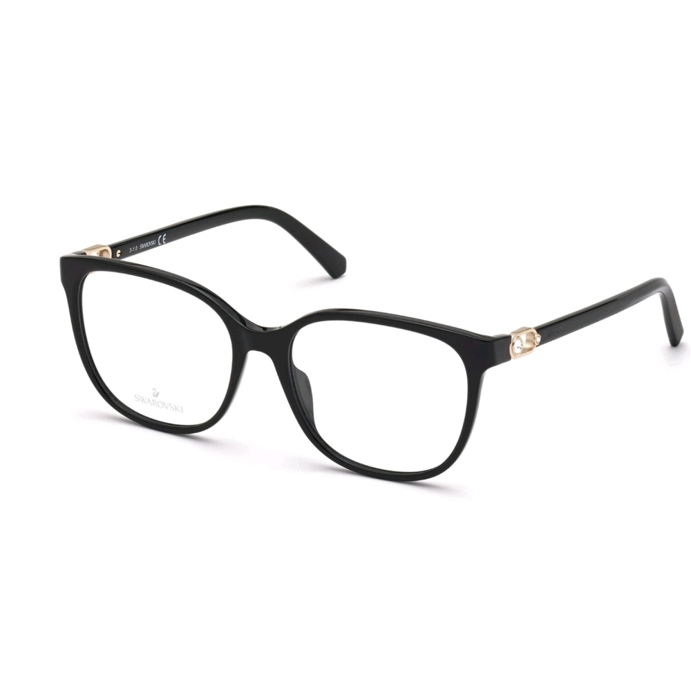 Swarovski SK5401 Cat Eye Eyeglass Frames – Black w/ Crystal Detail + Case